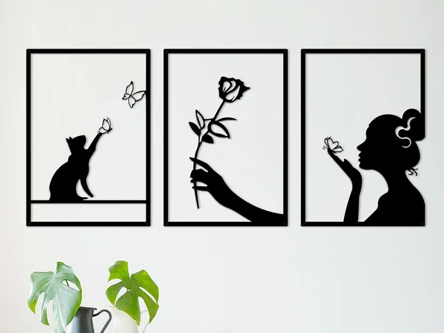 WallArt - Cat Flower Woman
