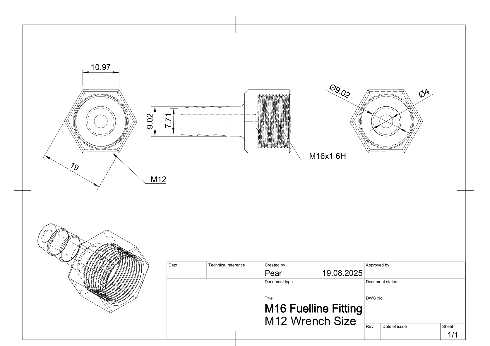 M16 Fuelline Fitting