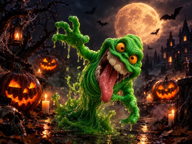 Slimer Ghostbusters Statue - Classic Green Ghost
