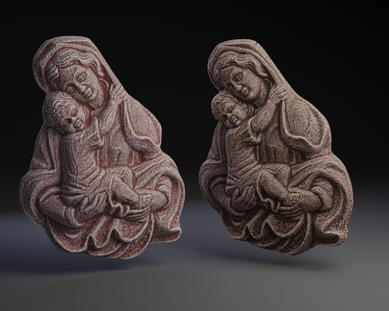 Madonna and Child Wood Grain Wall Plaque