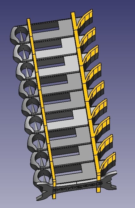 Rigid compact temperature calibration tower with cross beams