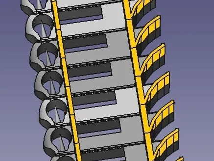Rigid compact temperature calibration tower with cross beams