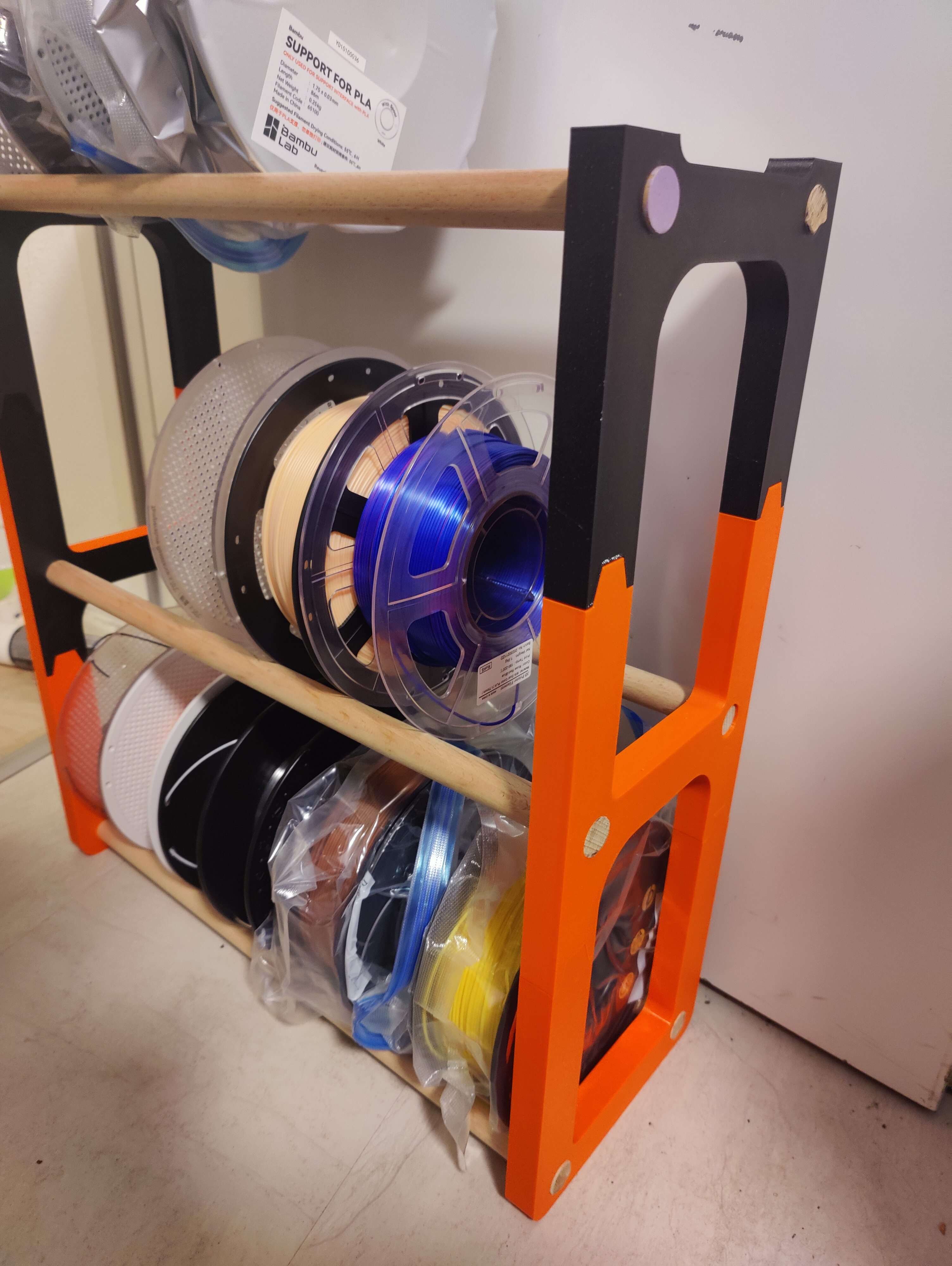Miniatura 2 do modelo 3D FILAMENT SPOOL RACK/ SHELF - STACKABLE