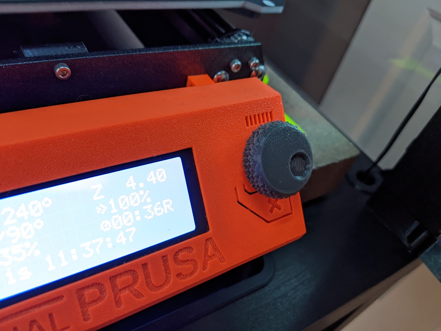 Prusa MK3 knob with sharp knurling