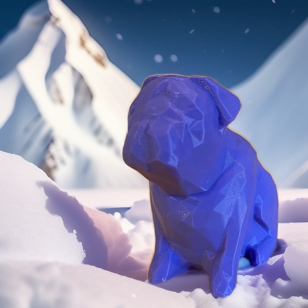 Low poly dog 3D model thumbnail