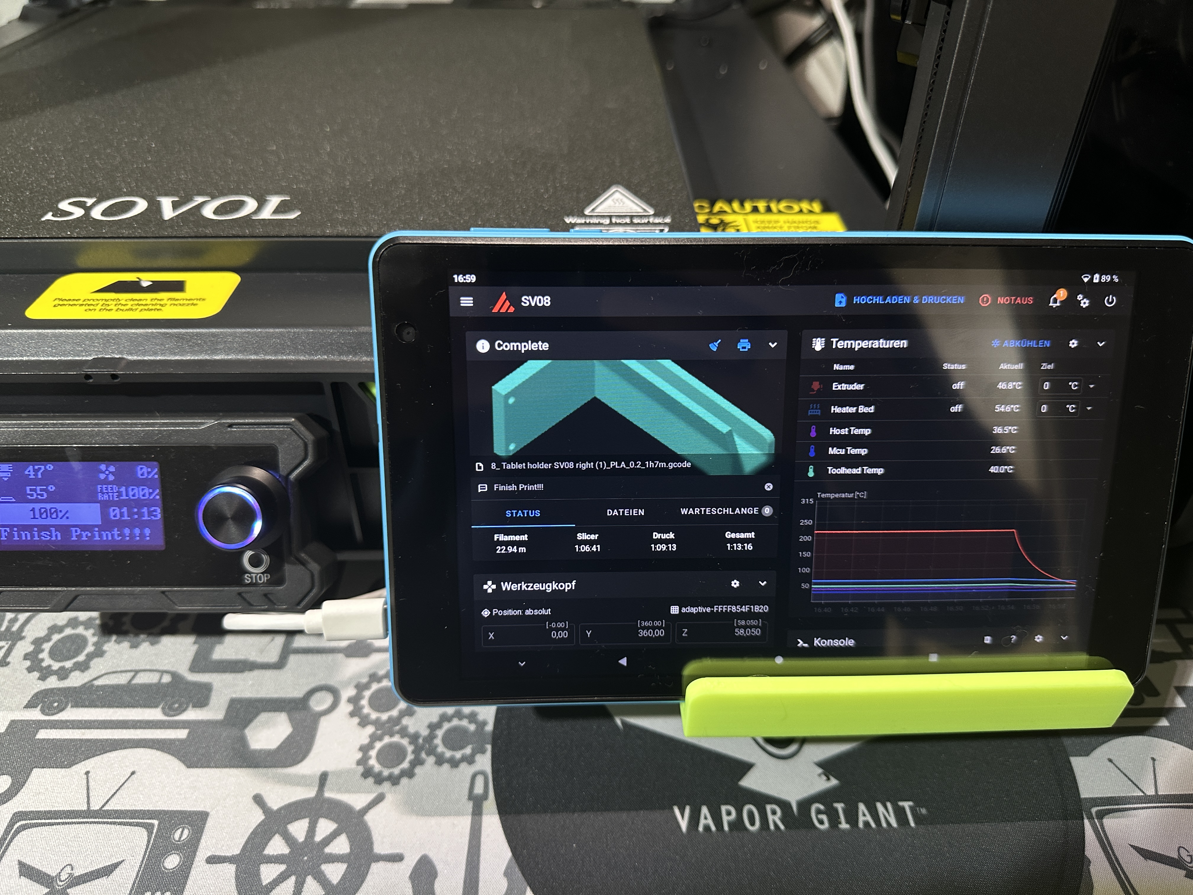 Sovol SV08 Tablet Holder right