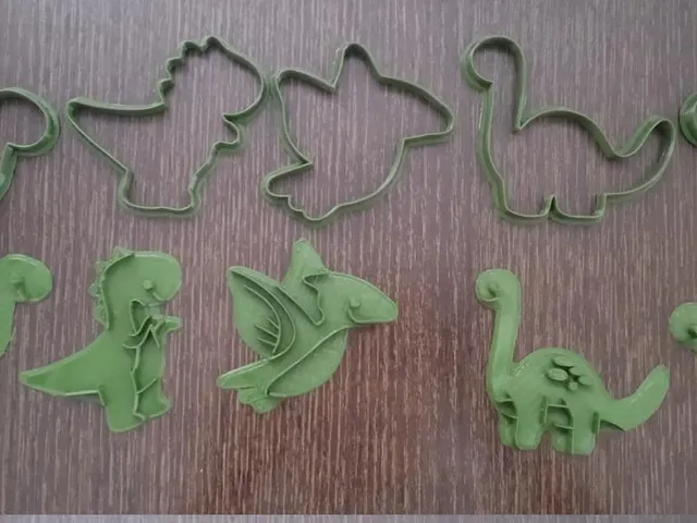 Dino Cookie Cutters 2 Parts for small details
