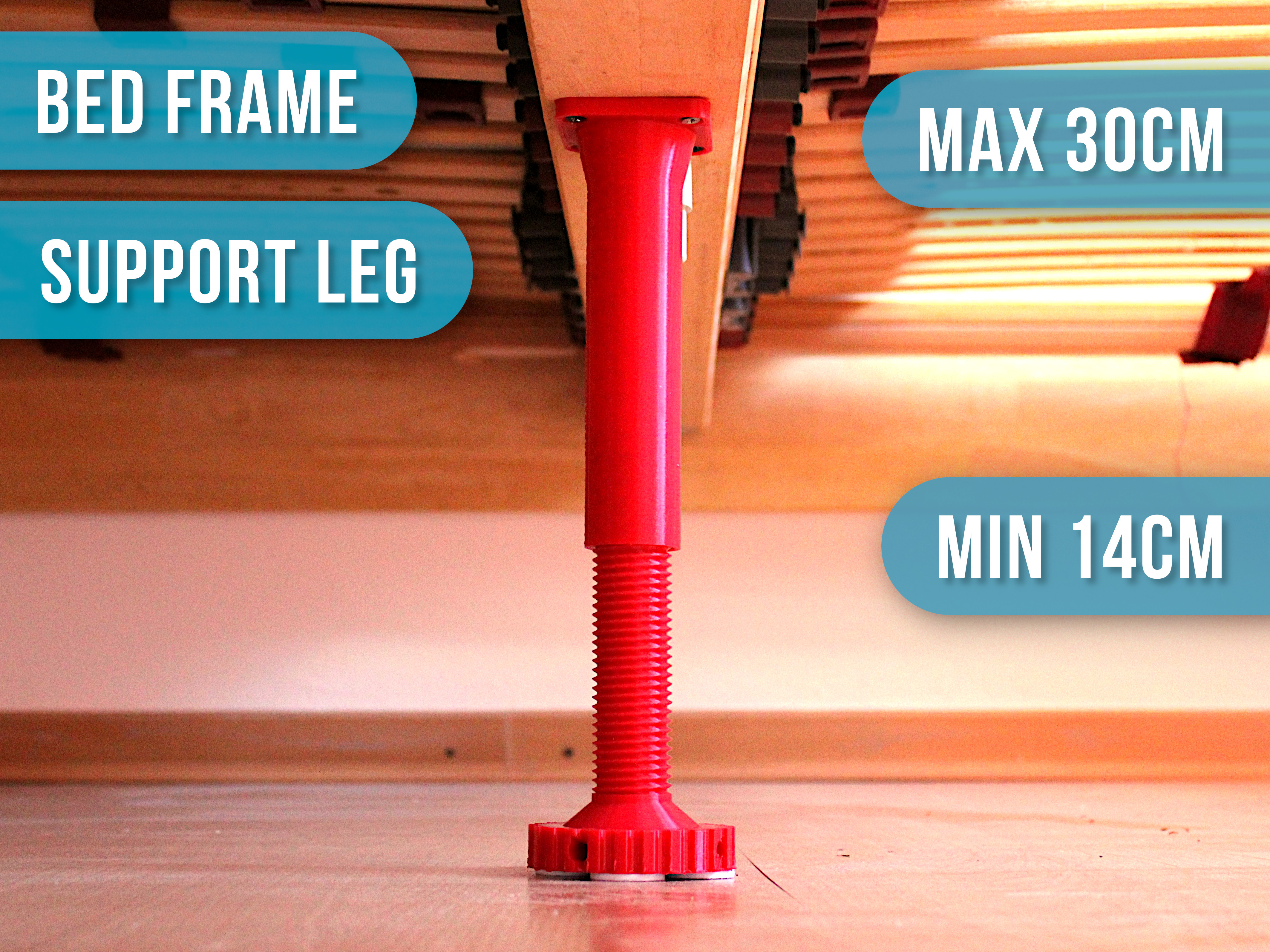 Bed Frame Leg | Telescopic Beam Support Foot | 14 to 30cm Height