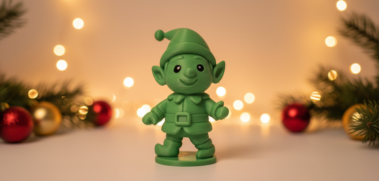 Smiling Elf Ready for Christmas Workshop Figure