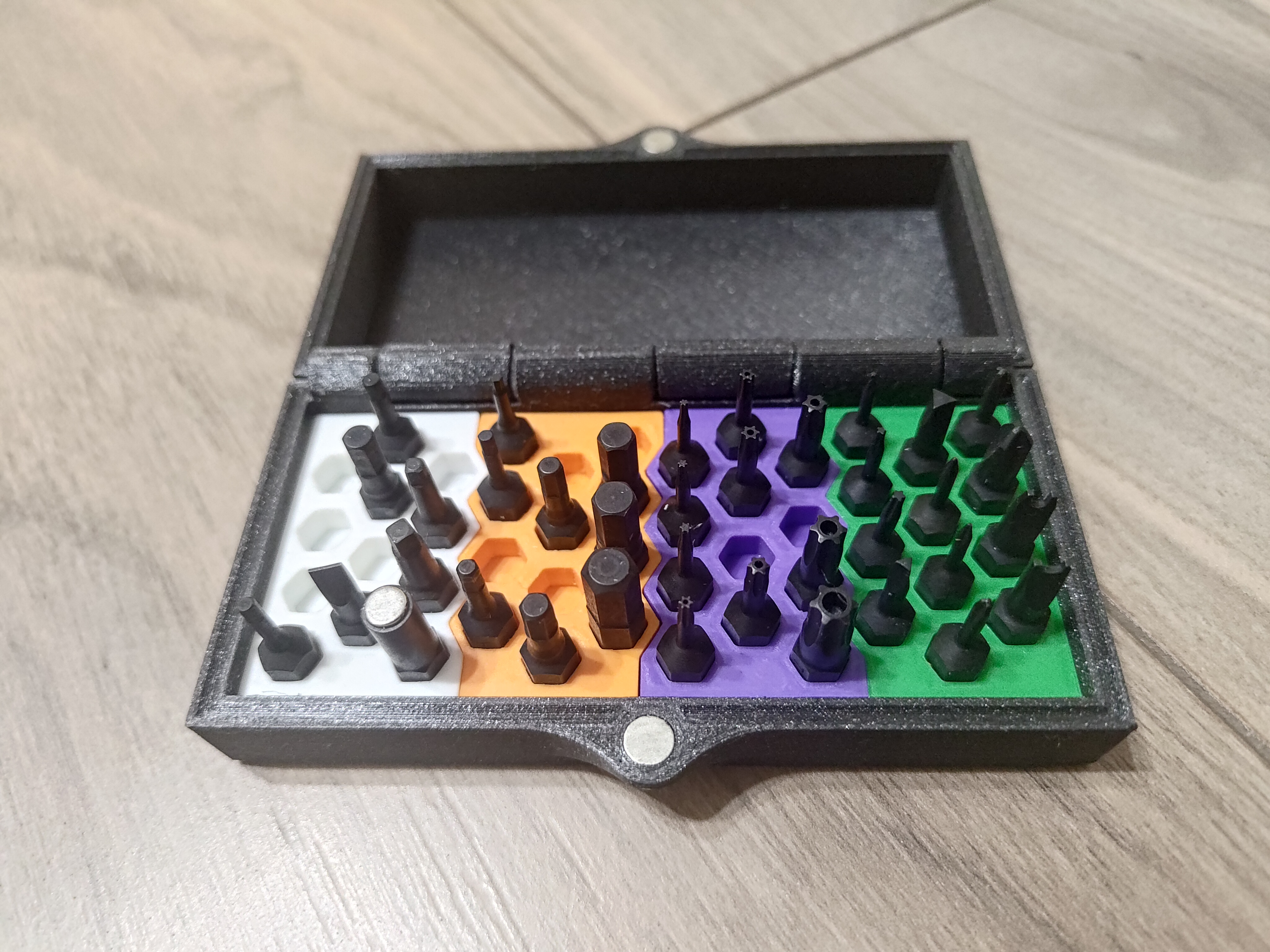 LTT Screwdriver Bit Holder (48 bits), Magnetic and Color Coded Case