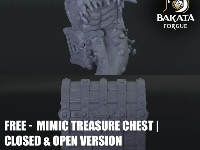 D&D Free - Stylized Mimic Treasure Chest | Closed & Open Version (Presupported)