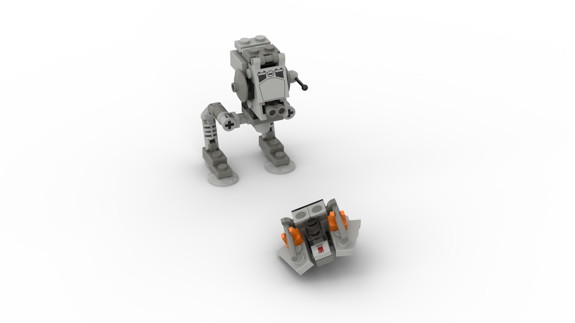Brick AT-ST & Snowspeeder - Mini