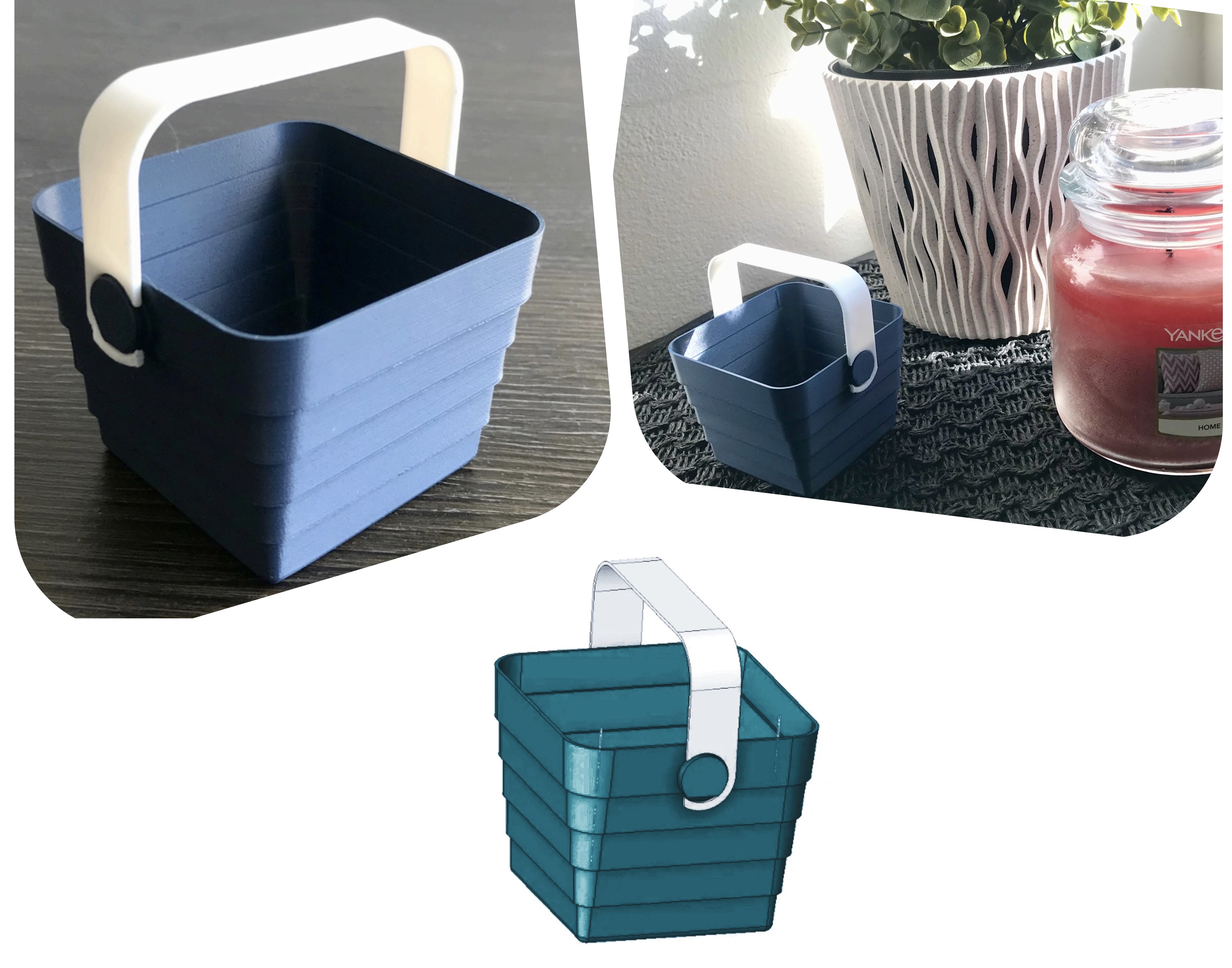 Skládací košík, print in place, no support / Collapsible basket -- Updated!