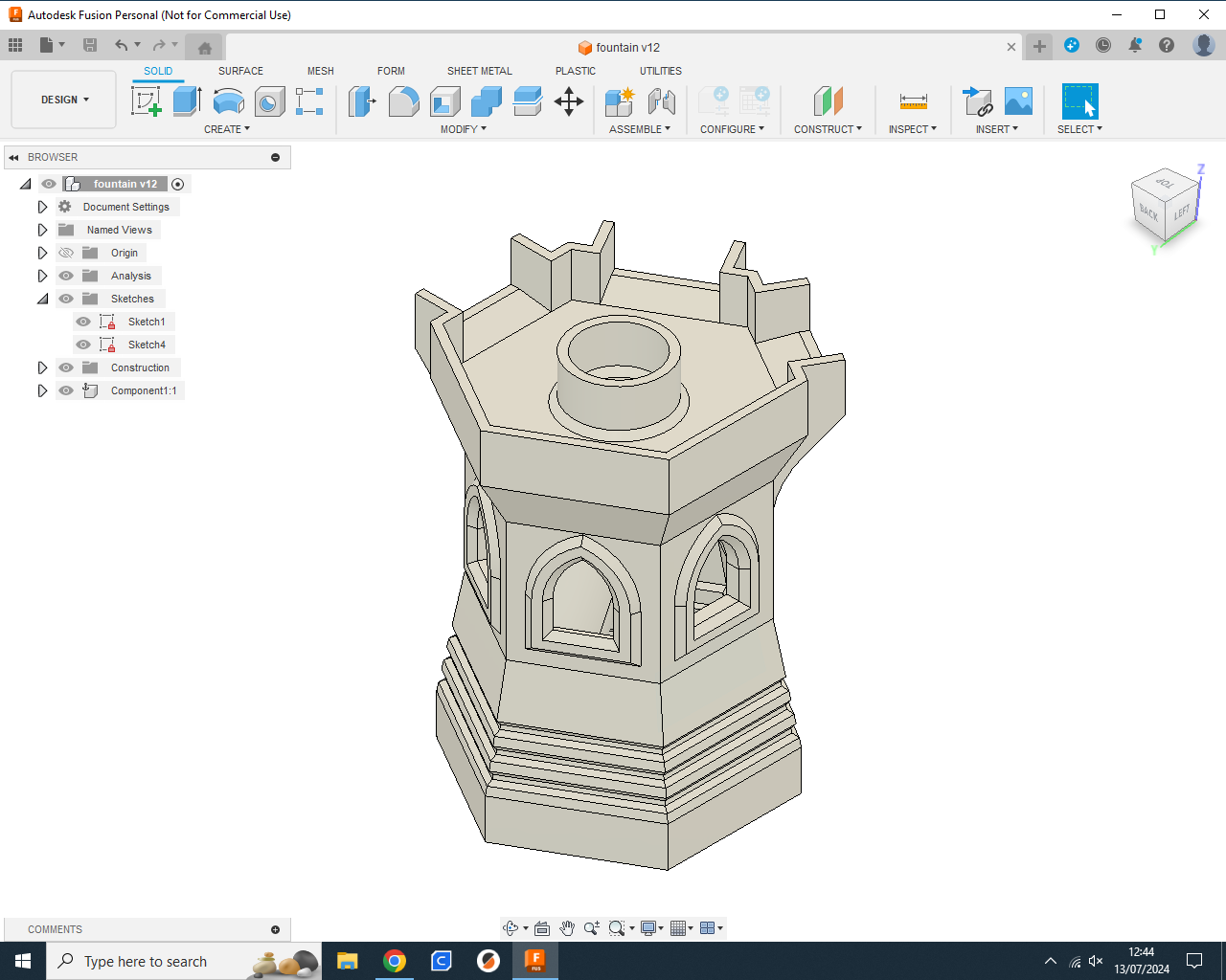 3 sided Fountain tower