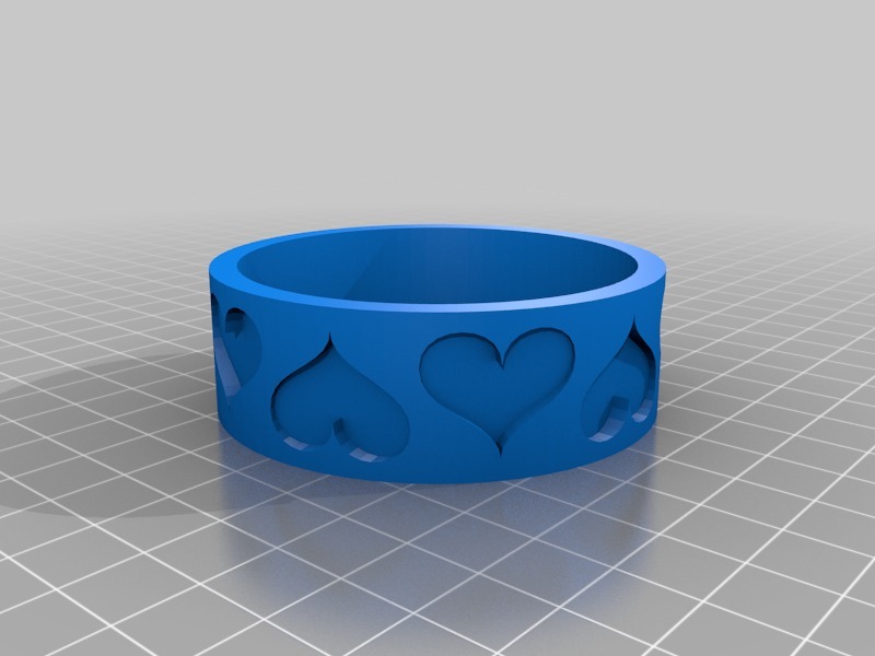 Bezier Heart Bracelet 60mm 1 row of Hearts
