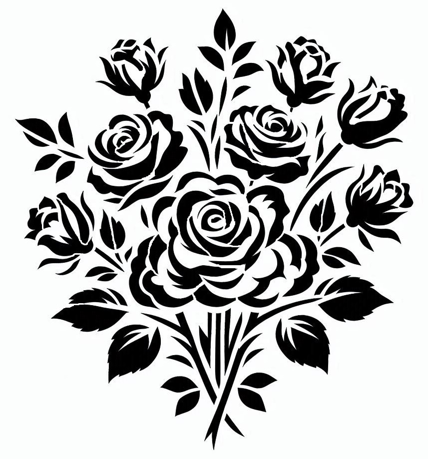 Stencil: Rose 1