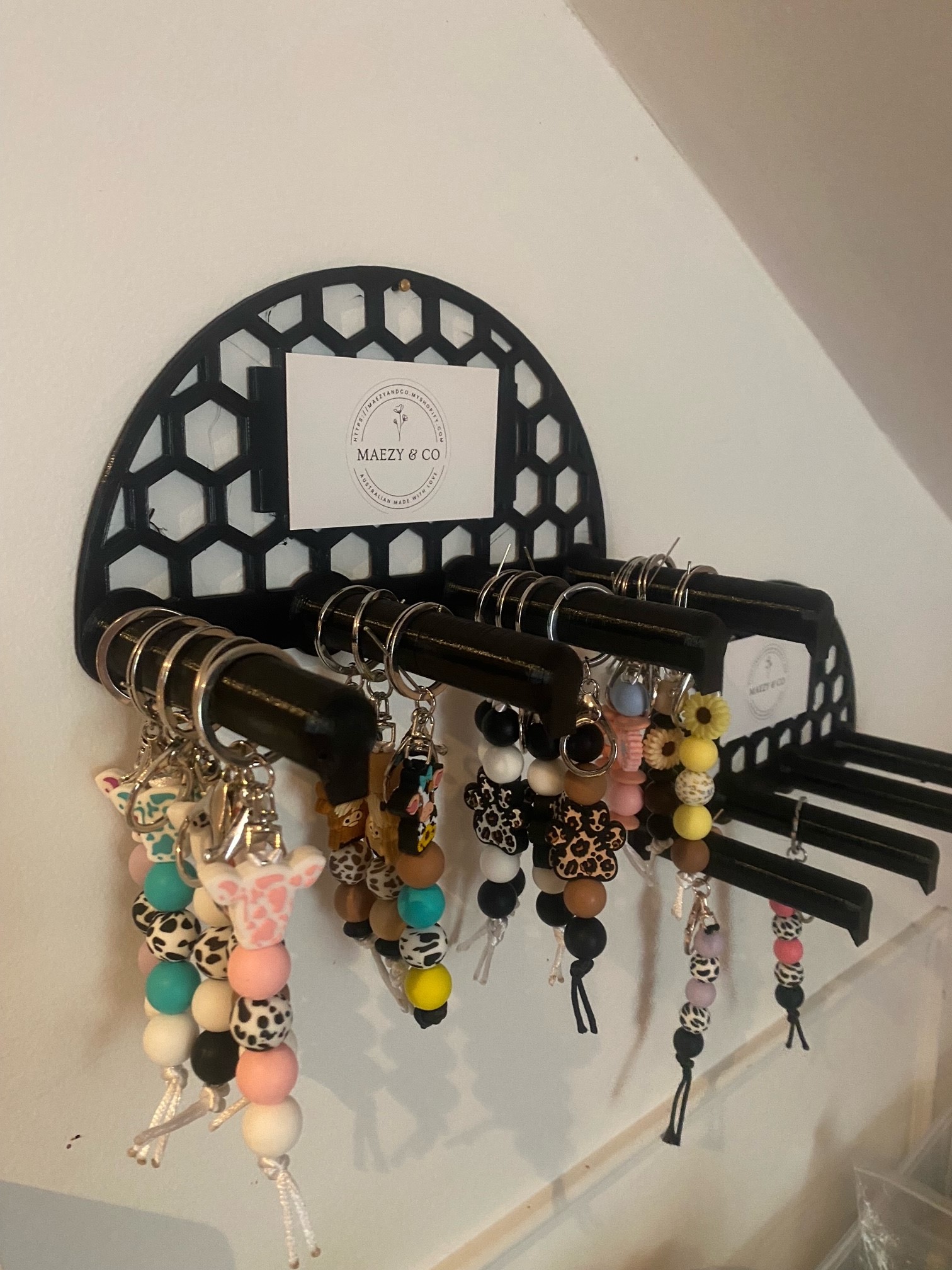 Wall Mount Key Chain Hanger Holder 4 Hook Chain Storage Organizer For Business