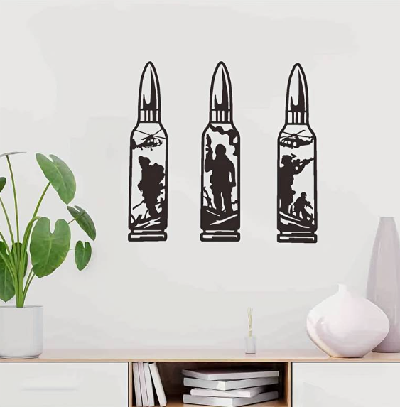 3-Piece Soldier Bullet Wall Art