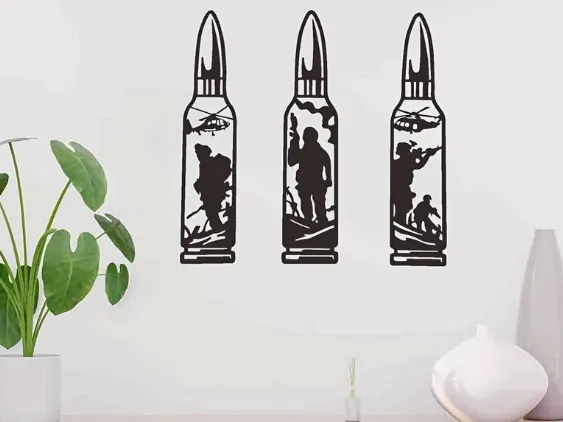 3-Piece Soldier Bullet Wall Art