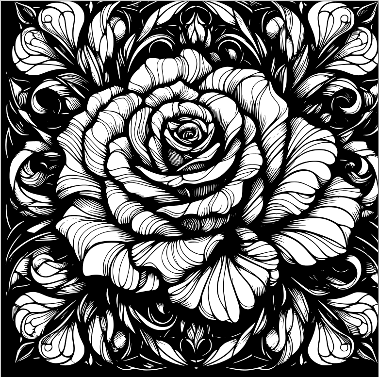 Frottage creation: Rose