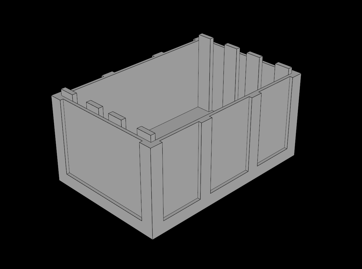 Lego Compatible (4237.dat) Container  4 x  6 x  2.333 Crate