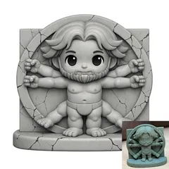 Chibi Vitruvian Man Sculpture