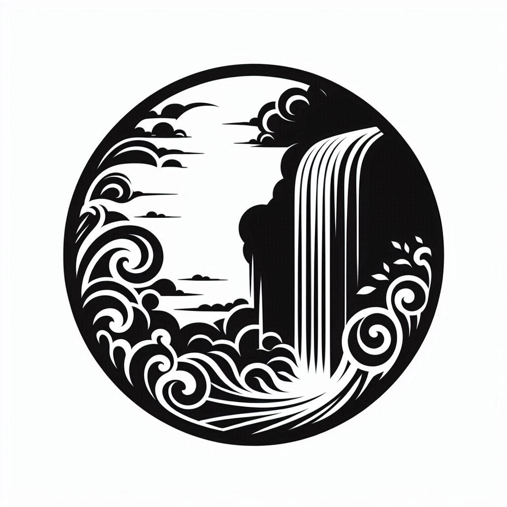 Wall art: Waterfall in clouds