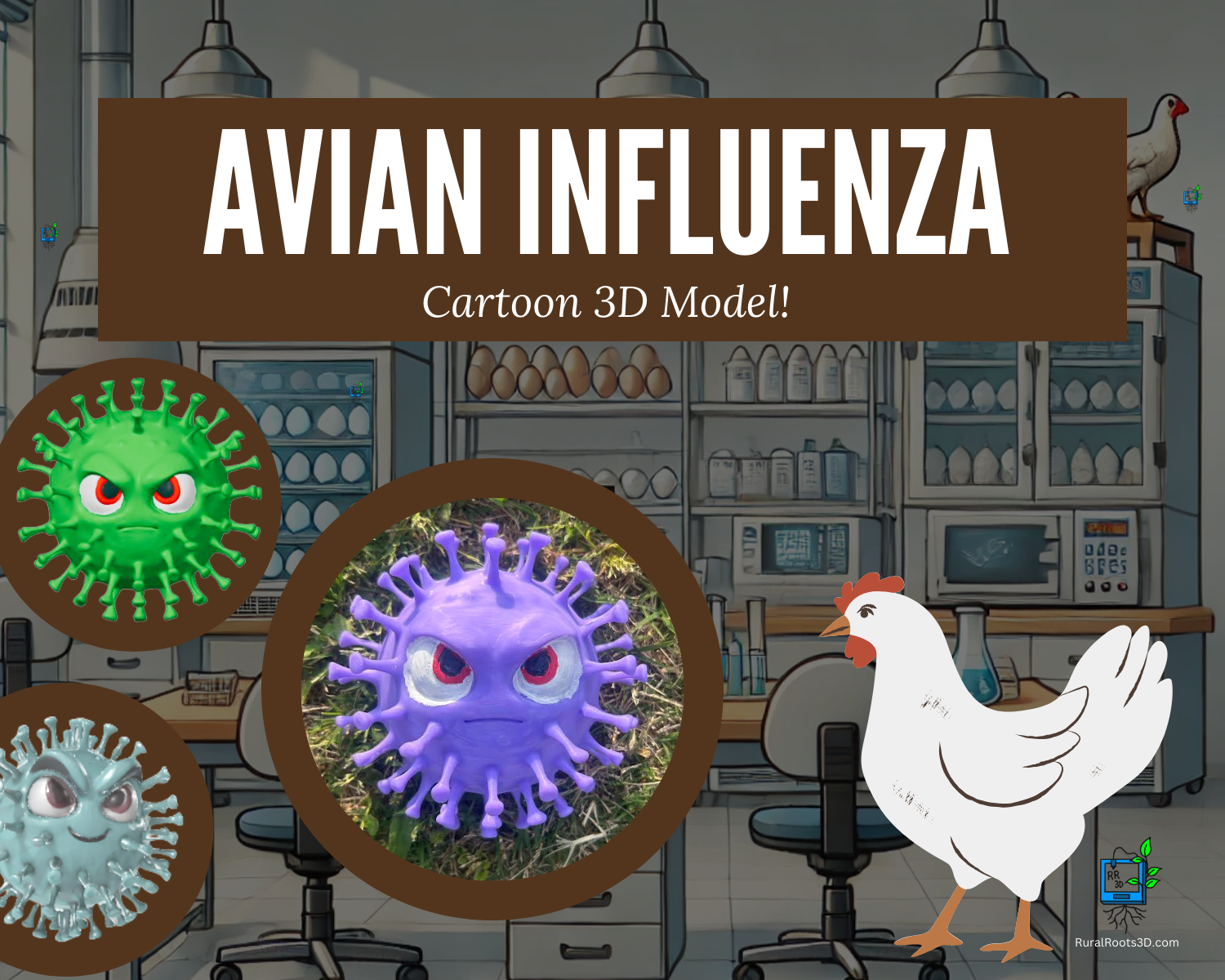 HPAI Buddy – Cartoon Avian Influenza Virus