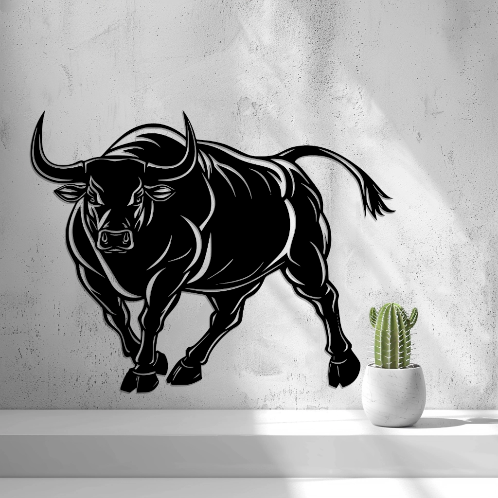 Bull Wall Art by 2D Art | Download free STL model | Printables.com