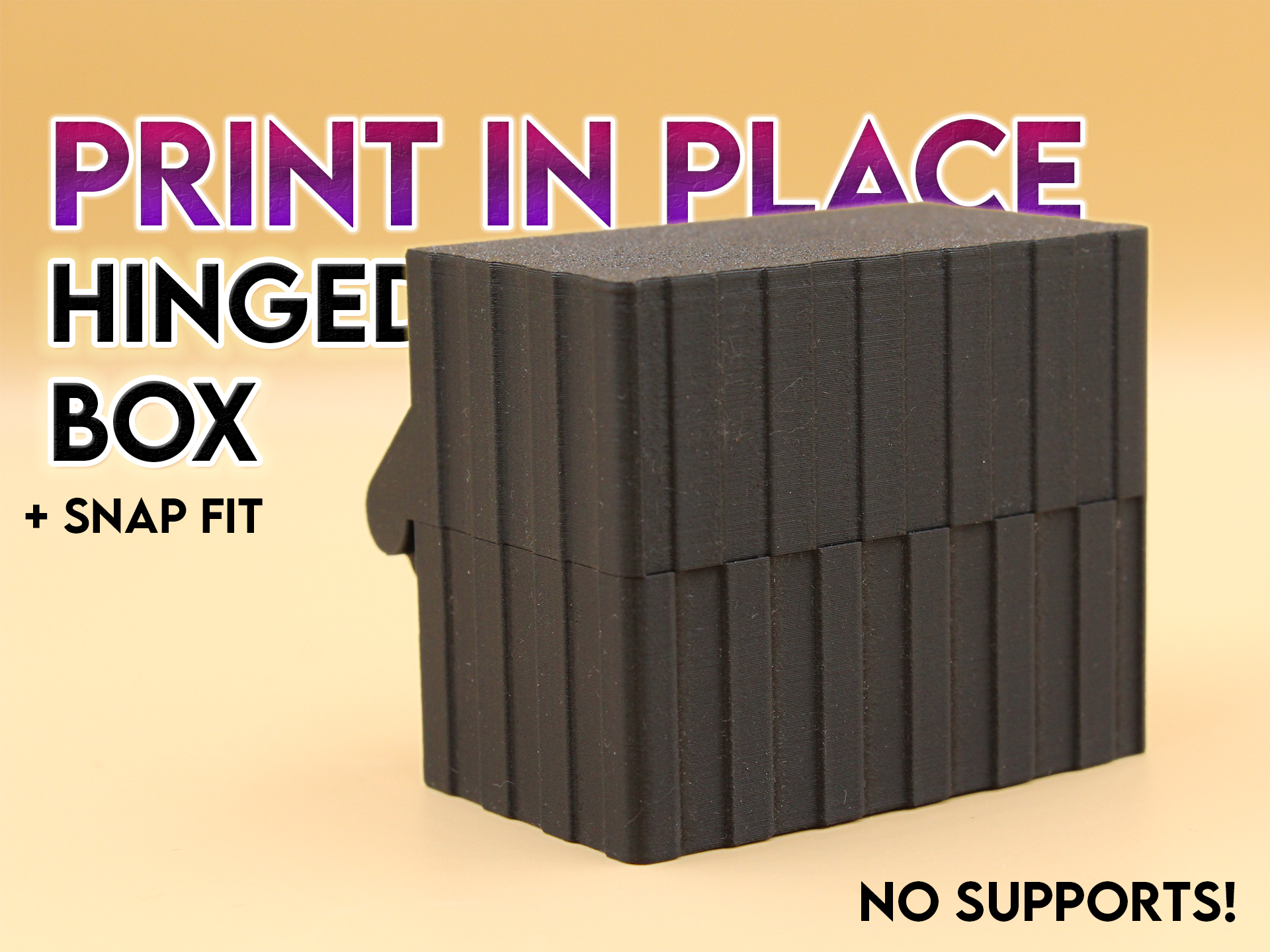 Hinged Storage Box Container (Print in Place + No Supports)