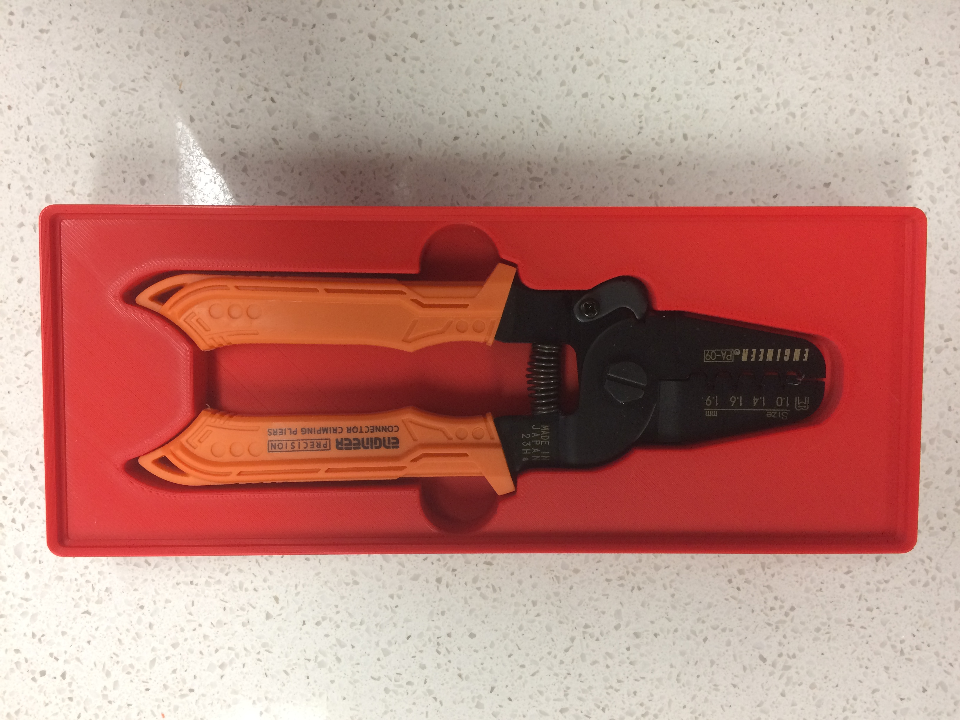 Gridfinity tray for the Japanese Engineer PA-09 crimping tool