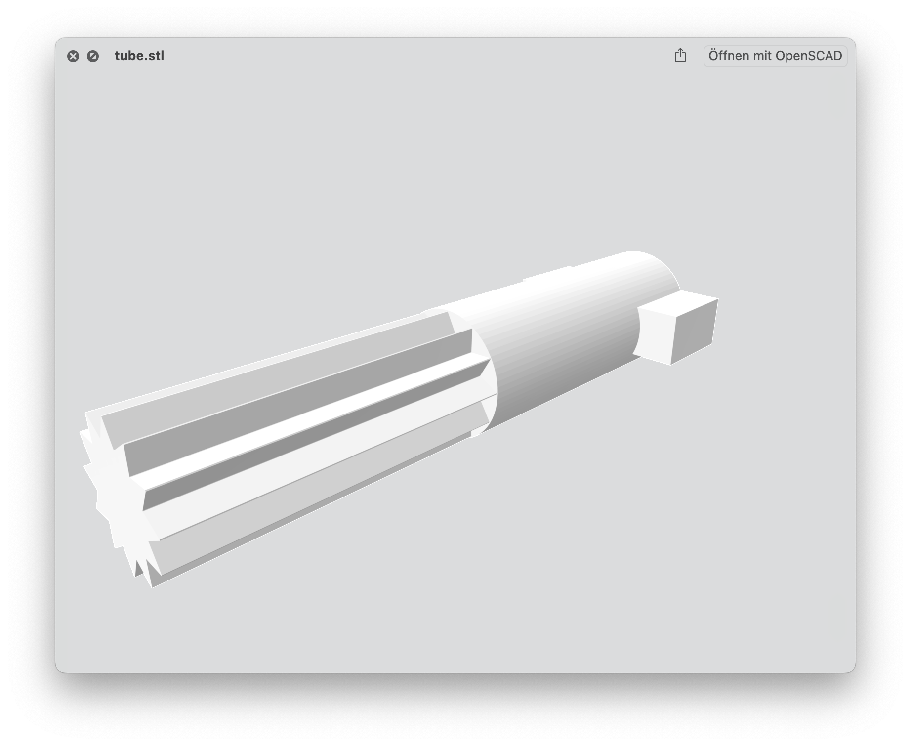 Optimized STL of the Tube for "Knob for bathtub/Badewannenknopf"