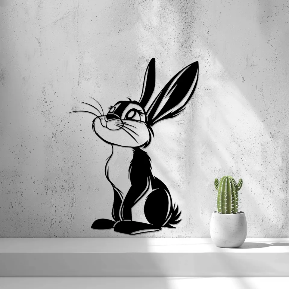 Rabbit 2D Wall Tattoo by 2D Art | Download free STL model | Printables.com