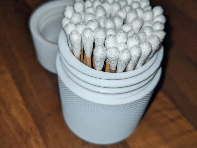 Q-Tip threaded screw container holder | q tip behälter schraubverschluss