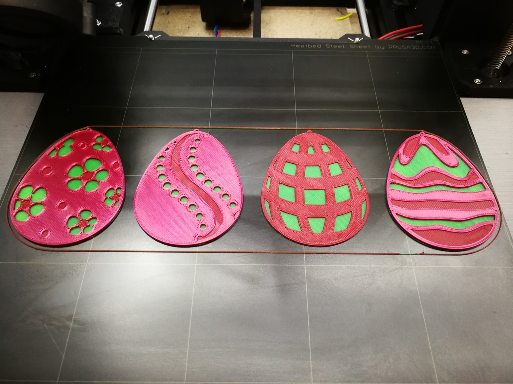 Multicolor flat easter eggs
