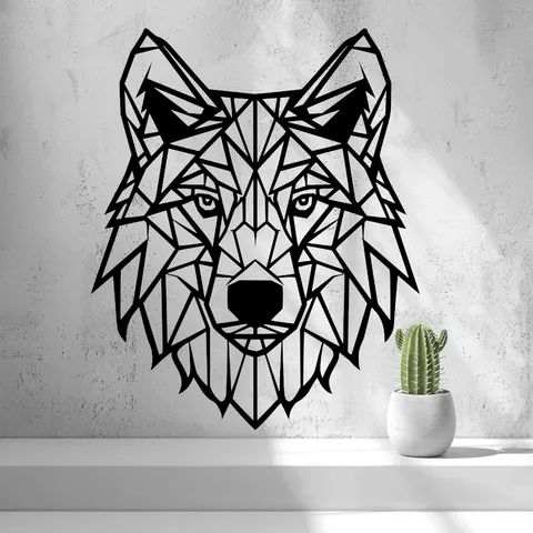 Low Poly Wolf Wall Art