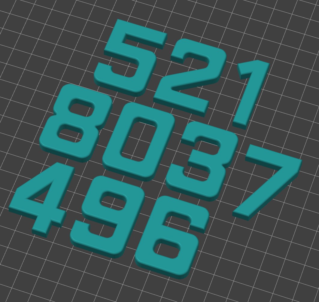 Wall clock numbers