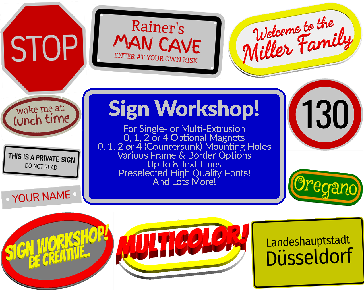 Customizable Sign Workshop (MMU,Multicolor or Single color printer)