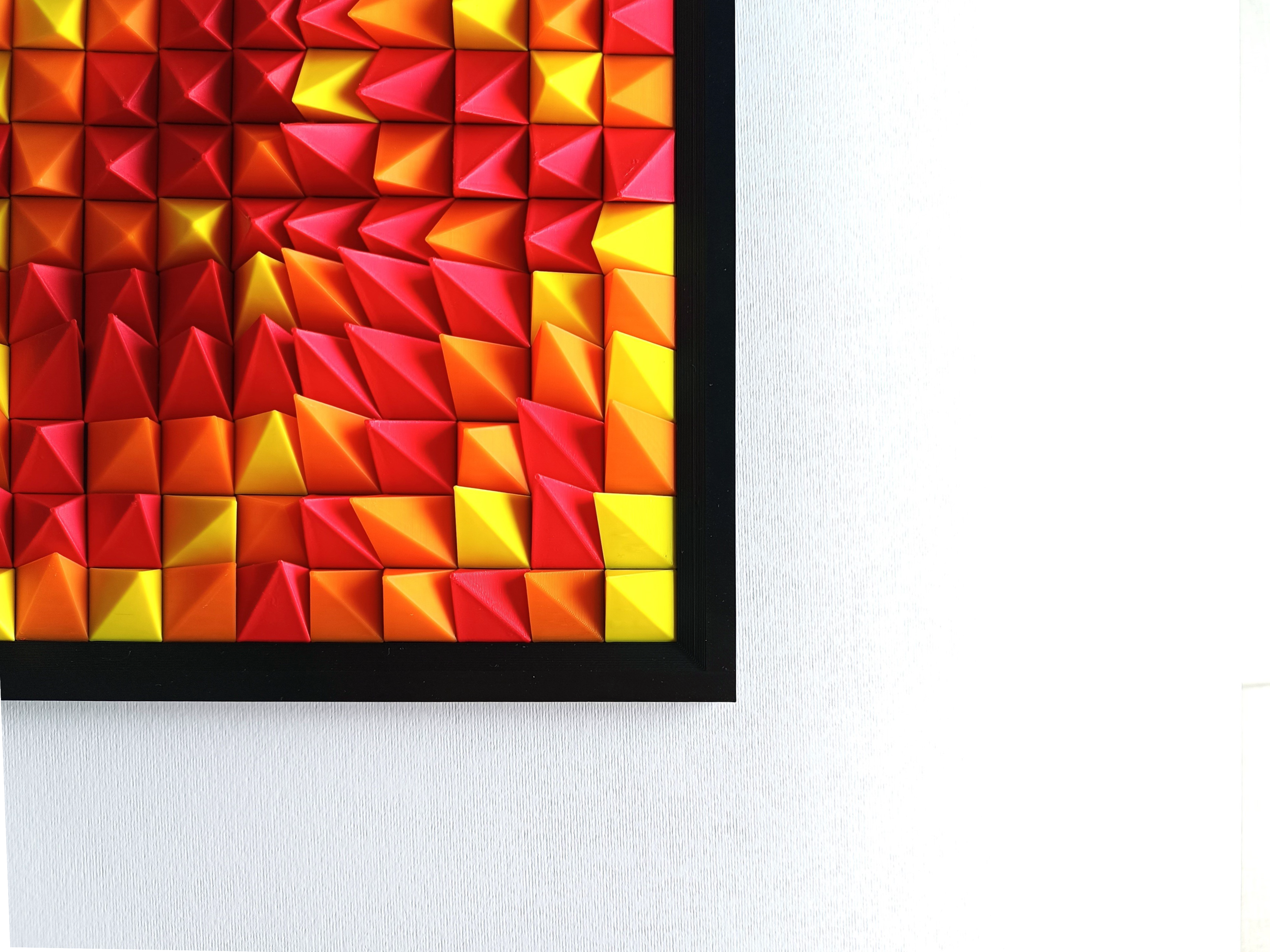 3D Wall Sculpture, Burning Flames
