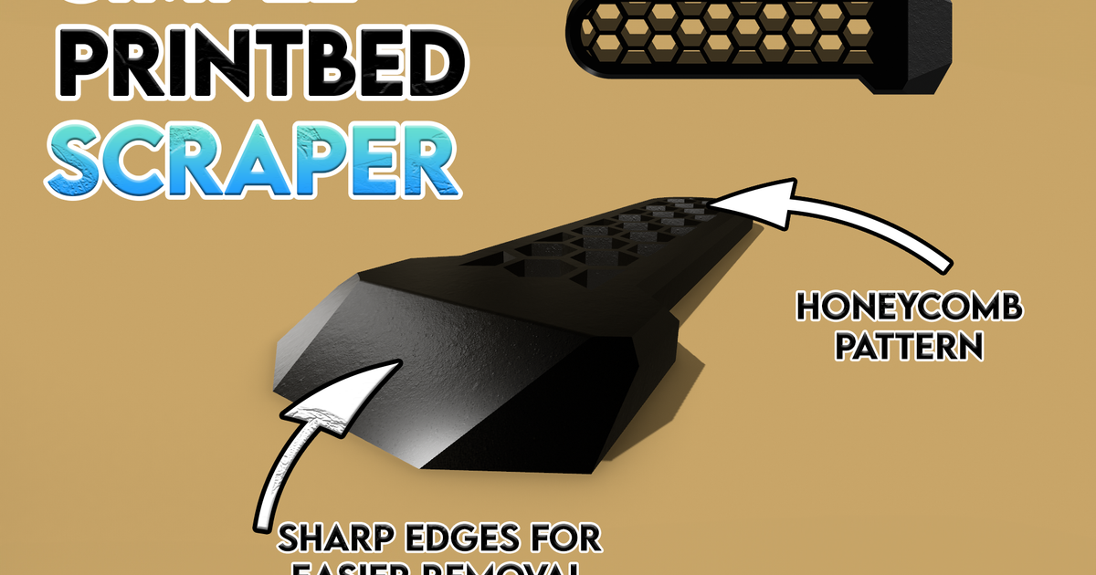 Print bed scraper with honeycomb pattern Easy print by yusiii ...