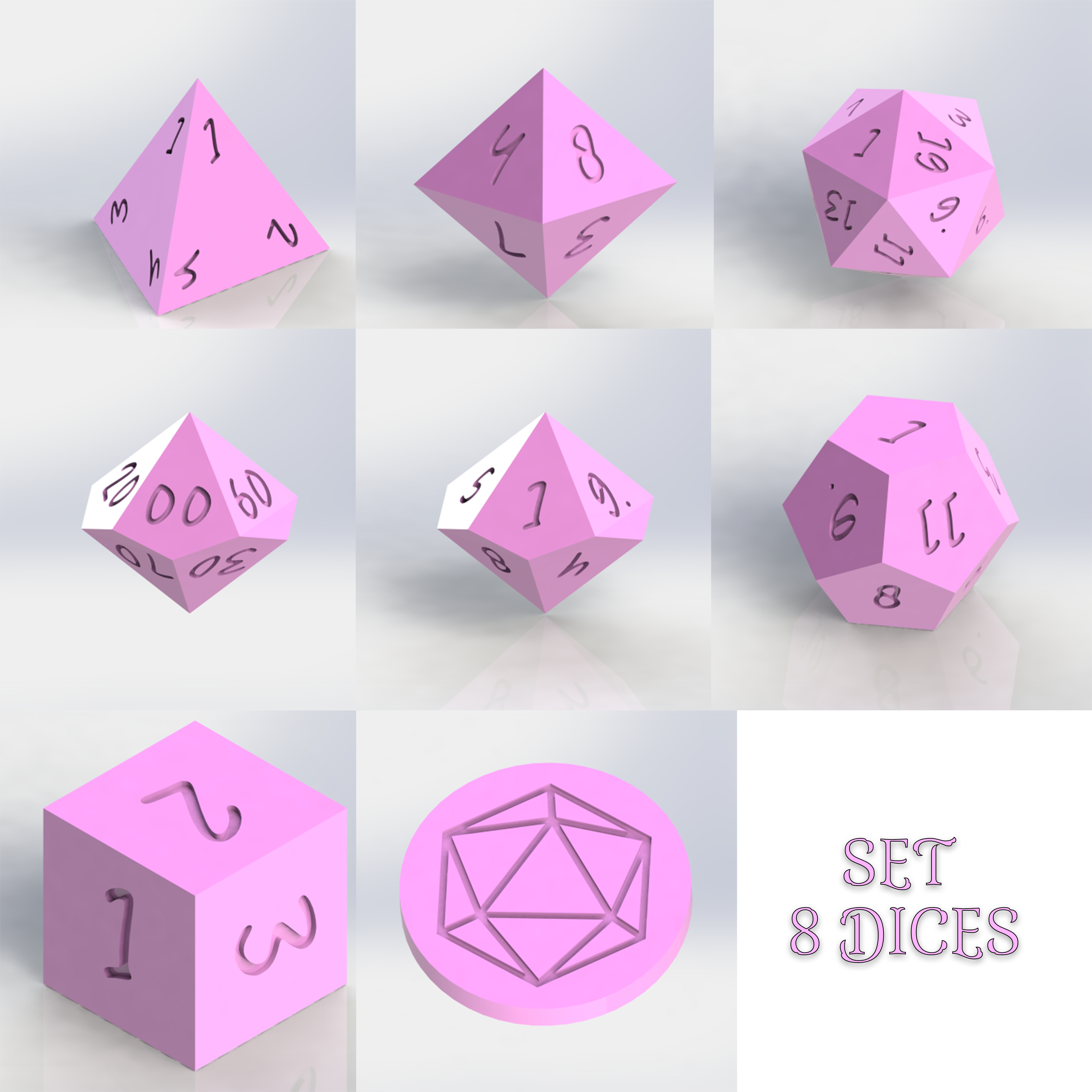 SET 8 DICES FOR DLP PRINT