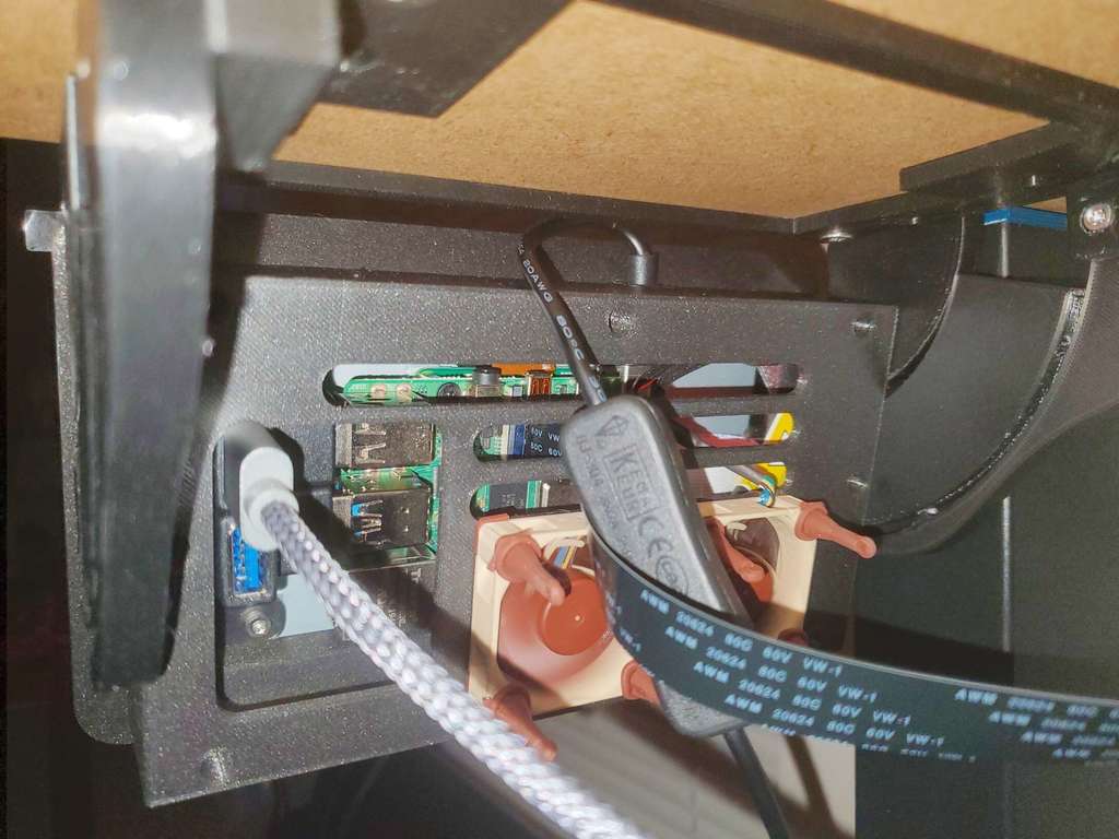 Adjustable Touch Screen w/two 40mm Noctua fans, fan ribbon slot and room for a USB-C cable for Pi