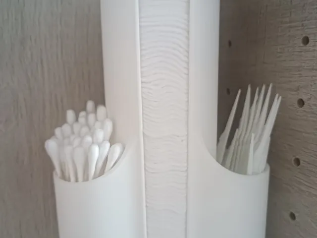 cotton pad, q-tip holder and floss