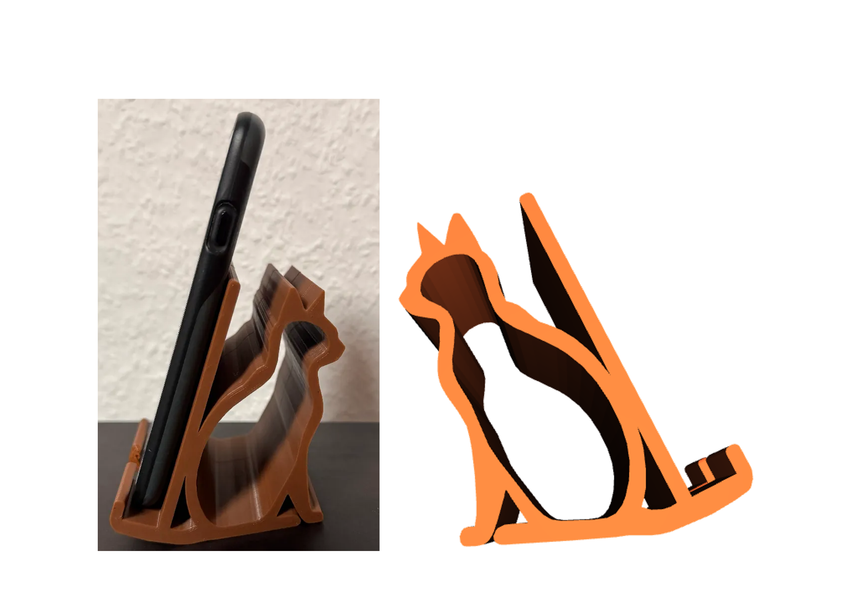 Cell phone cat stand holder mobile cat stand gift easy to print - Handyständer Katze
