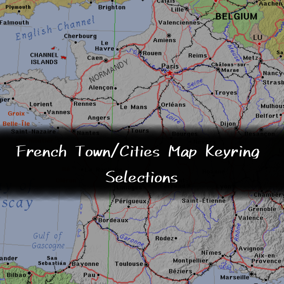 French Towns/Cities Keyring Maps Collection