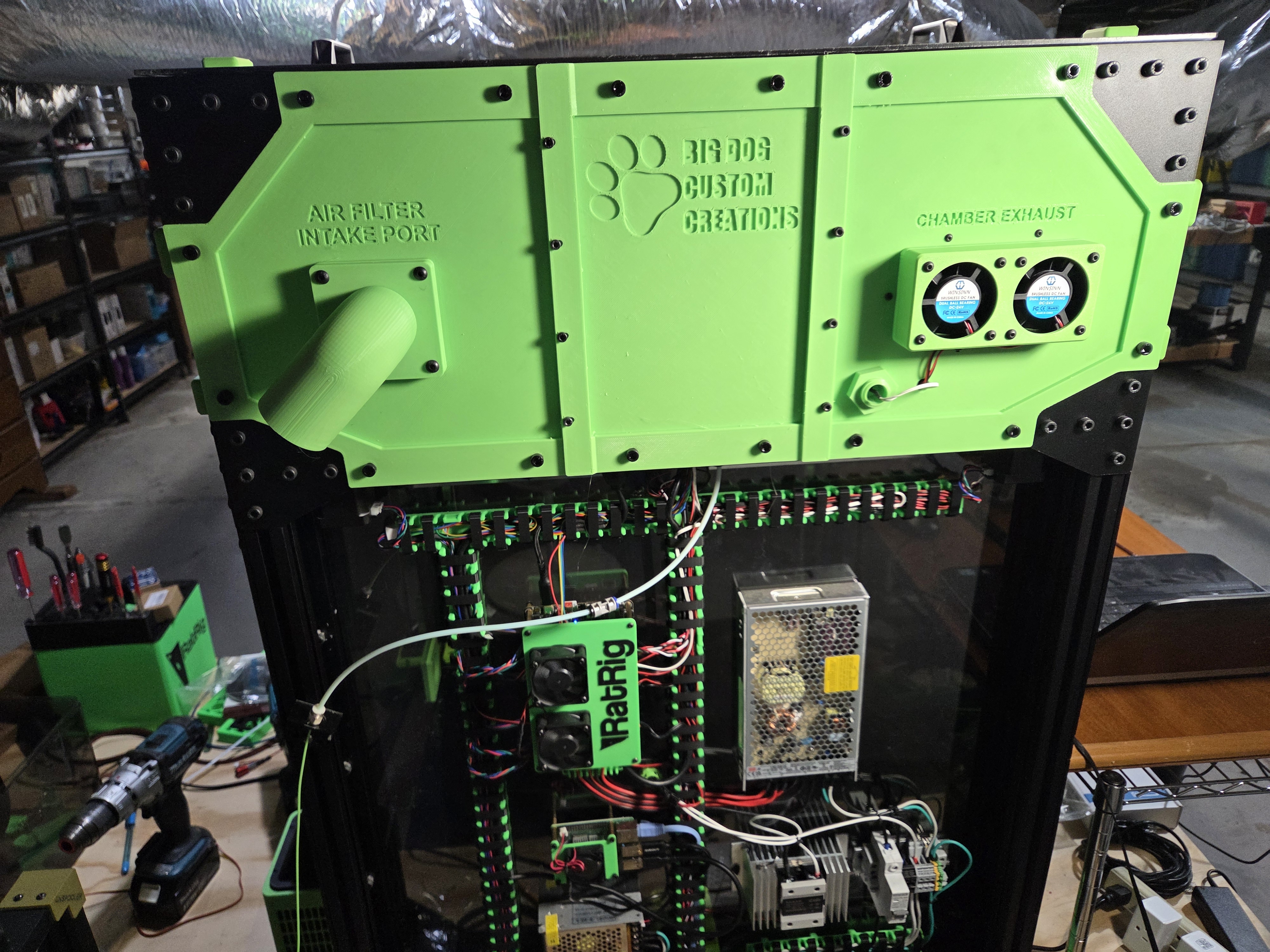 Rat Rig 3.1 Upper Rear Panel with filter port, temp sensor, and filteredexhaust