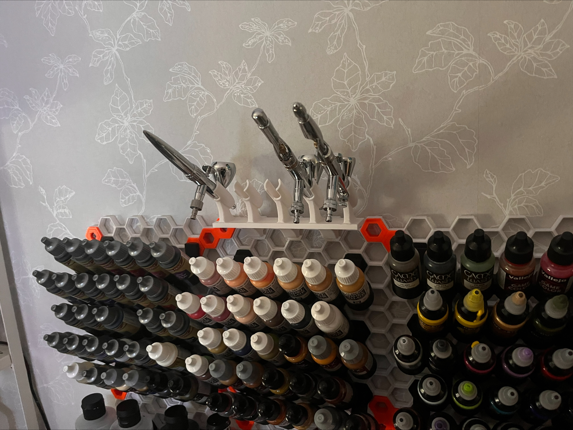 Airbrush holder for honeycomb wall 3D model thumbnail