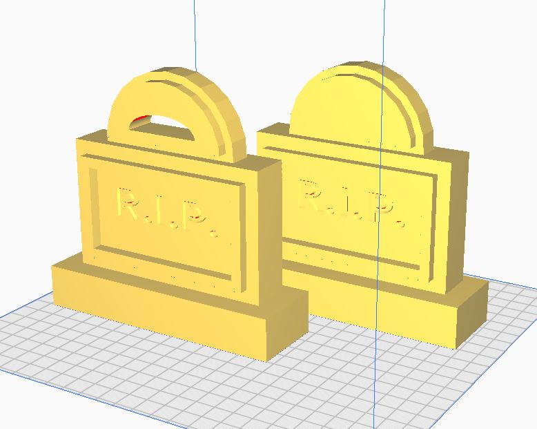 Printable Rip Headstone Tombstone with R.I.P embossing by Mike SanGiovanni | Download free STL ...