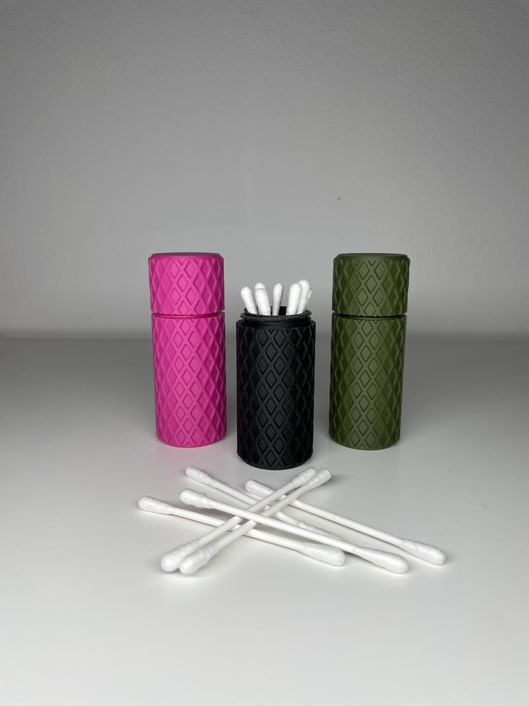 Cotton swab (QTip) travel container by Simon Kaiser Download free STL model