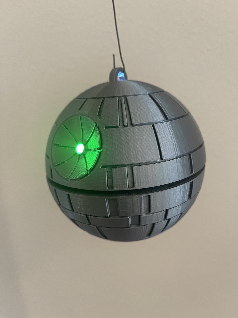 Death Star Christmas Ornament with LED
